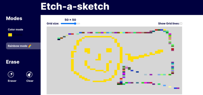 Screenshot of Etch-a-Sketch Project